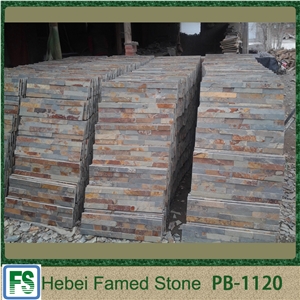 China Multicolor Slate Cultured Stone, Classic Rusty Slate Stone Veneer