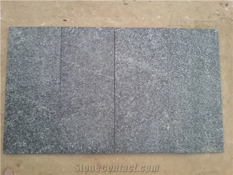 Chinese Natural Black Quartz Stone Flamed Surface Flooring Tiles for Sale, Natural Quartz Stone Black Quartzite Slabs & Tiles