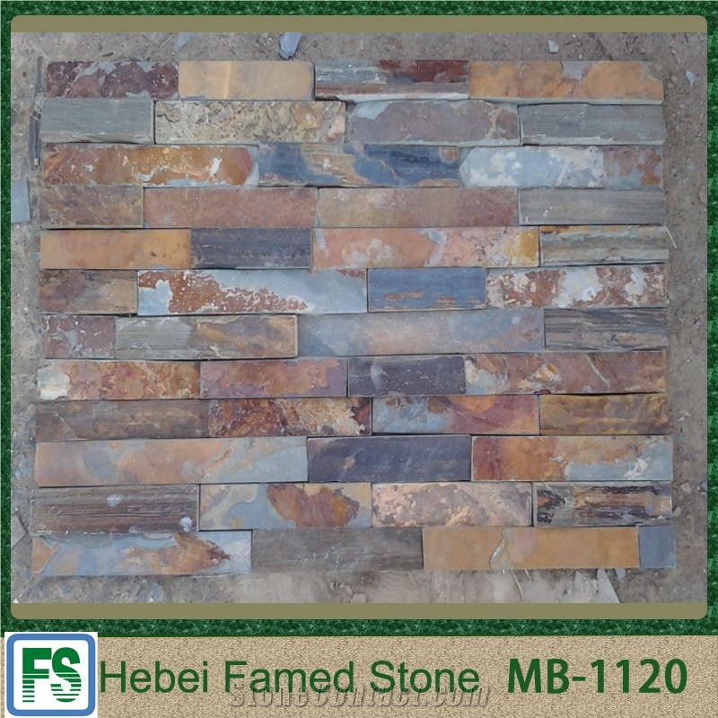 S1120 Rough Rusty Slate Cultured Stone, Hebei China Manufacture Of Rusty Stacked Stone Veneer