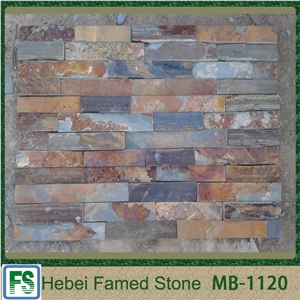 S1120 Rough Rusty Slate Cultured Stone, Hebei China Manufacture Of Rusty Stacked Stone Veneer