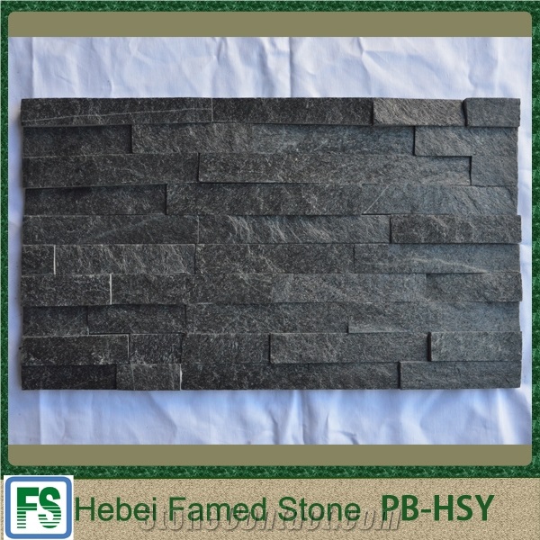 Split Black Natural Slate Cultured Stone for Interior (Stone Veneer Pb-Hsy)