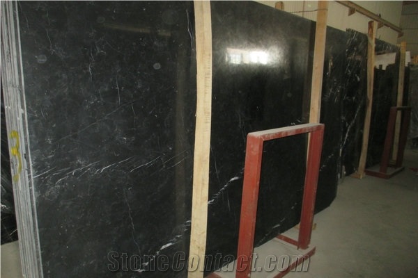 Nero Marquina Black with White Vein Marble Slabs & Tiles, China Black Marble