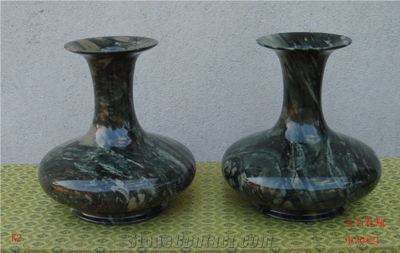 Nine Dragon Jade Marble Vases, Home Decorative Vases