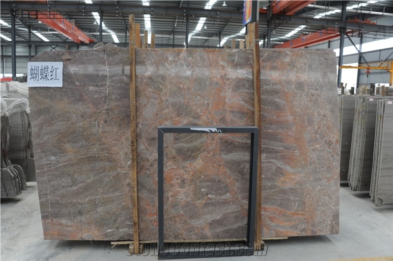 China Butterfly Red Marble Tiles & Slabs, Wall Covering & Flooring