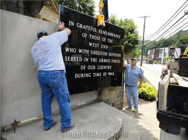 Black Granite Veterans Sign