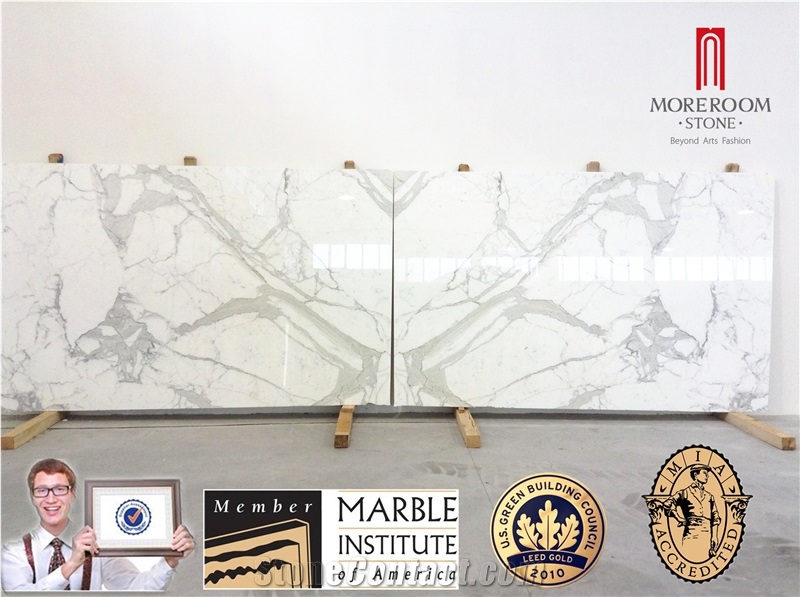 Calacatta Pearl Marble Big Slab & Tiles,Italy Provincia Di Massa Carrara, Toscana Book Matched