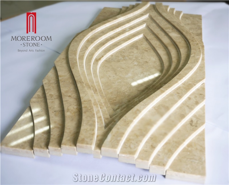 Cappucino Marble 3d Cnc Wall Panle for Villa Wall Design & Decoration