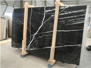 Chinese White and Black Marquina Marble Slab & Tiles