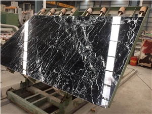 Chinese White and Black Marquina Marble Slab & Tiles