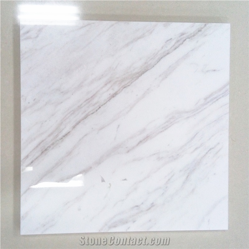 Greece Livaderon Grade a Volakas White Marble Tile and Slab with Grey Vien