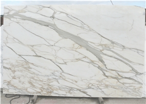 Italy Sovicille Calacatta Gold Marble Slab for Counter Top and Bathroom Flooring, Italy White Marble