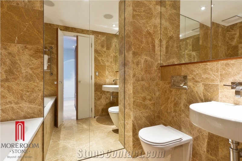Spain Bunol Grade a Polished Emperador Light Marble Tile for Bathroom Design