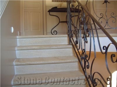 Pierre De Saint-Gens Staircase, Beige France Limestone Stairs & Steps