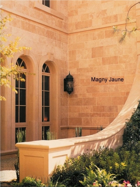Magny Jaune Limestone Facade, Building Ornaments, Yellow France Limestone