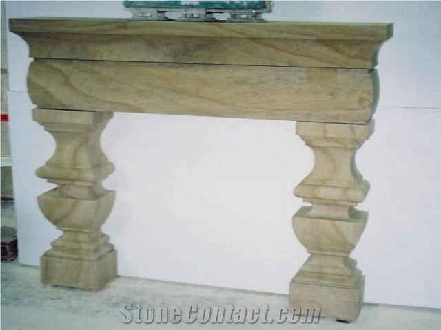 Pierre Beauval Limestone Fireplace Mantel, Beige Limestone France Fireplace