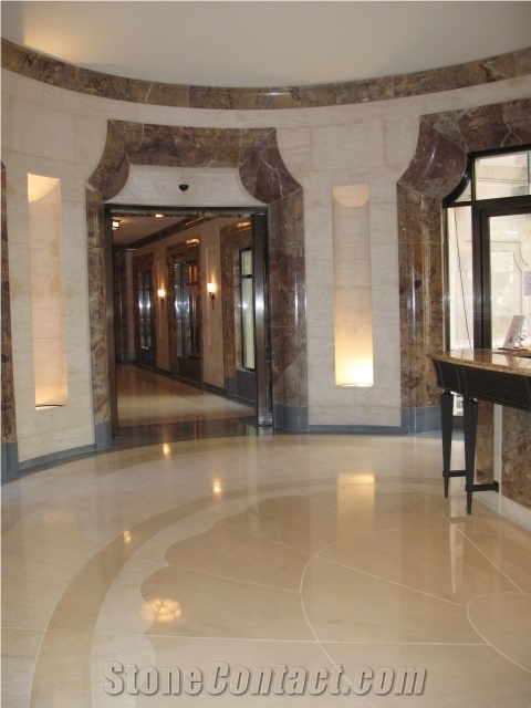 Pierre Chamesson Polished Beige French Limestone Flooring Tiles