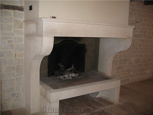 Pierre Champagny Fireplace Design, Beige Limestone France Fireplace
