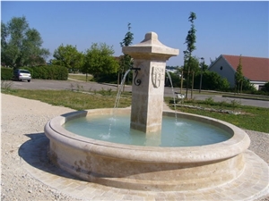 Pierre Champagny Fountain, Beige France Limestone Fountain