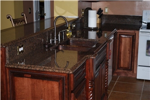 Apache Red Granite Kitchen Countertop, Red India Granite Kitchen Countertops
