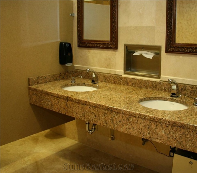 Copper Silk Granite Commercial Vanity Top, Pink India Granite Bath Tops