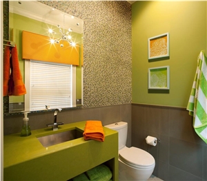 Zodiaq Apple Green Quartz Stone Bathroom Top