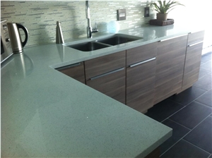 Quartz Countertop with Undermount Sink Cut-Out (Sealed and Polished Finished Inside Edge)