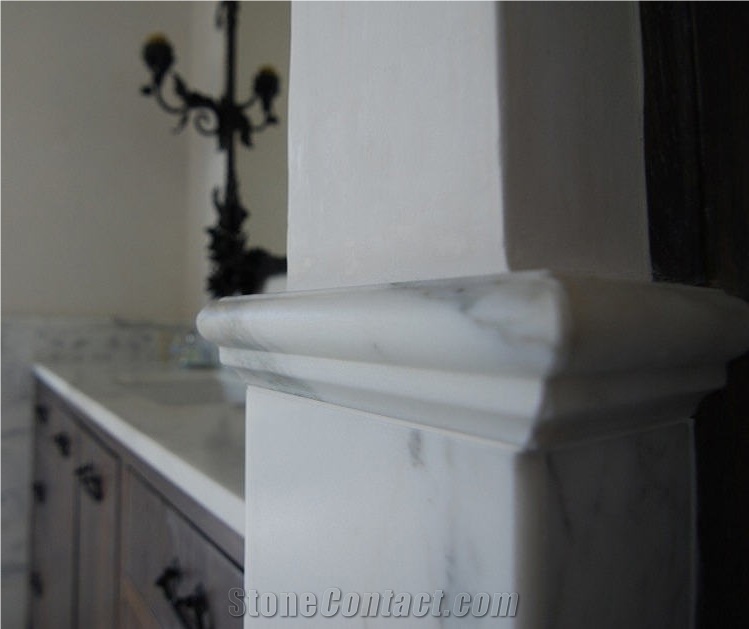 Calacatta Carrara Marble Residental Bathrom Design, White Marble Italy Bath Design