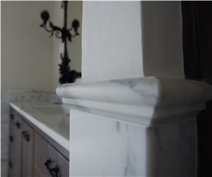 Calacatta Carrara Marble Residental Bathrom Design, White Marble Italy Bath Design