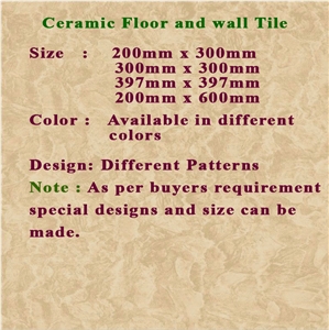 Multicolor Ceramic Tiles India