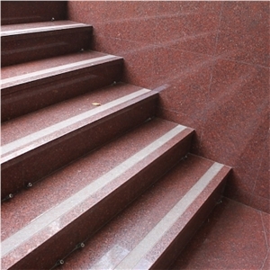Red Kapustinsky Granite Entrance Stairs