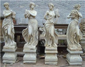 Antique Four Season Goddess Marble Statue, White Marble Statues