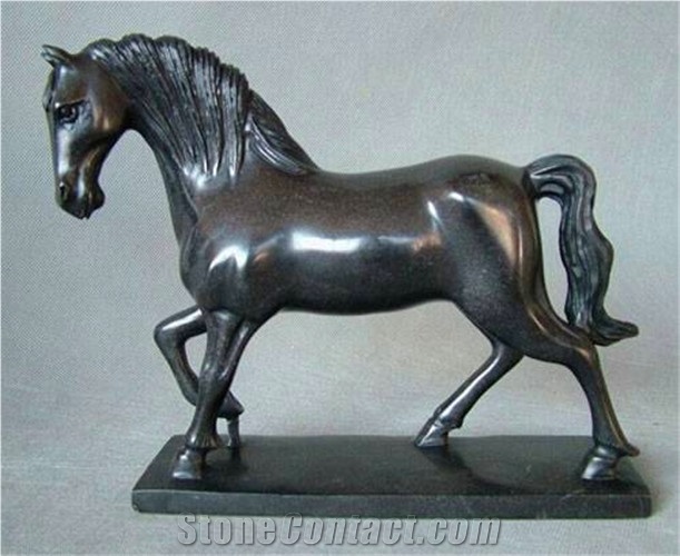 Hand Carved Stone Horse Figurine