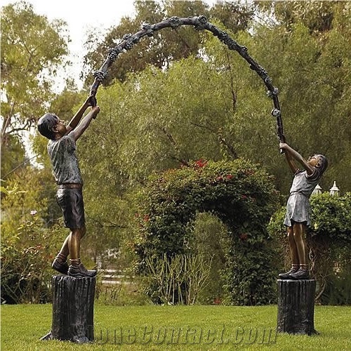 Bronze Children Sculpture Of Children Playing