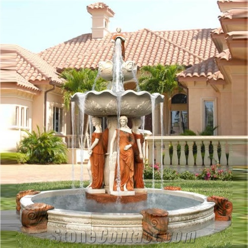 China White Marble Large Garden Water Fountain