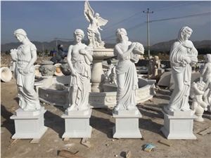 Life Size China White Marble Lady Statue for Garden Decoration