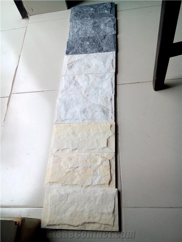 Yellow Marble Mushroomed Wall Cladding Tiles