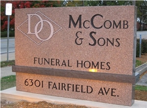Kershaw Granite Funeral Home Signs