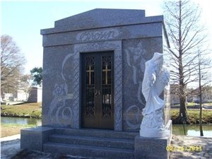 Morning Rose Granite Mausoleum Design, Pink Canada Granite Mausoleum