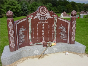 Rose Granite Asian Memorials