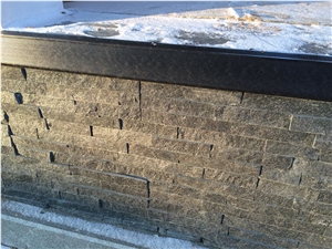 Nero Quartzite Splitface Exposed Wall Stone Cladding