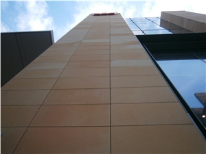 Guinea Gold Sandstone Facade, Yellow Australia Sandstone for Building & Walling