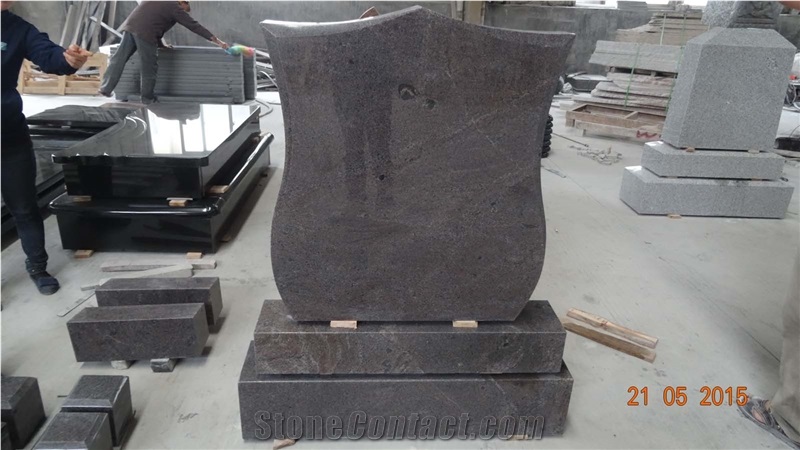 China Black Granite Western Style Tombstone and Monument