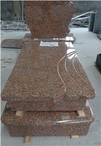 China Red Granite Western Style Tombstone and Monument