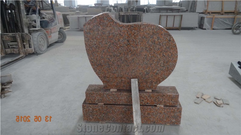 China Red Granite Western Style Tombstone and Monument