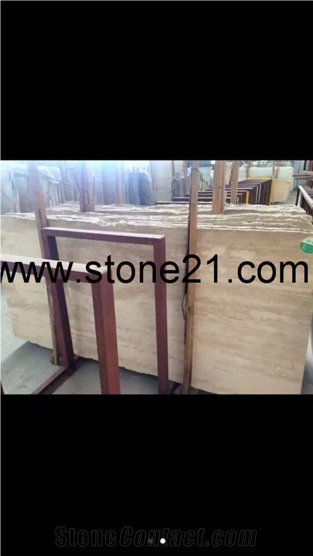 150 M2 Beige Travertine Slabs & Tiles 2.3cm/3cm Thickness for Sale