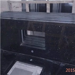 Black Galaxy Kitchen Prefab Granite Countertop, Precut Bathroom Countertops,Table Tops