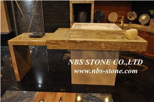 Beige Quartzite Stone Table Top,Interior Stone