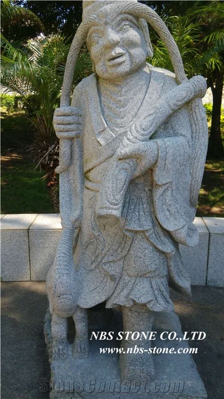 Grey Granite Sculpture,Eighteen Arhats Sculptures,Garden Sculpture