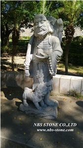 Grey Granite Sculpture,Eighteen Arhats Sculptures,Garden Sculpture