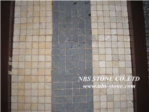 Henan White Travertine Tumbled Mosaic Tiles